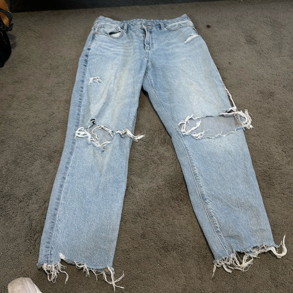 american eagle strigid ripped straight leg jeans
